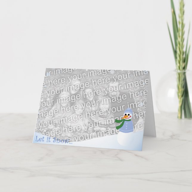 Cartão De Festividades Snowman on the Bank (Frente)