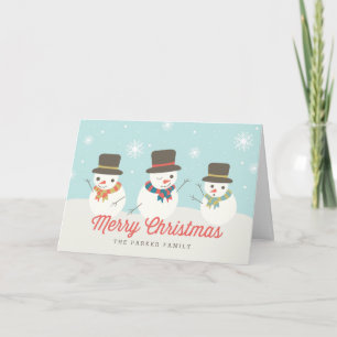 Cartão De Festividades Snowman Party Custom Holiday Greeting Cards
