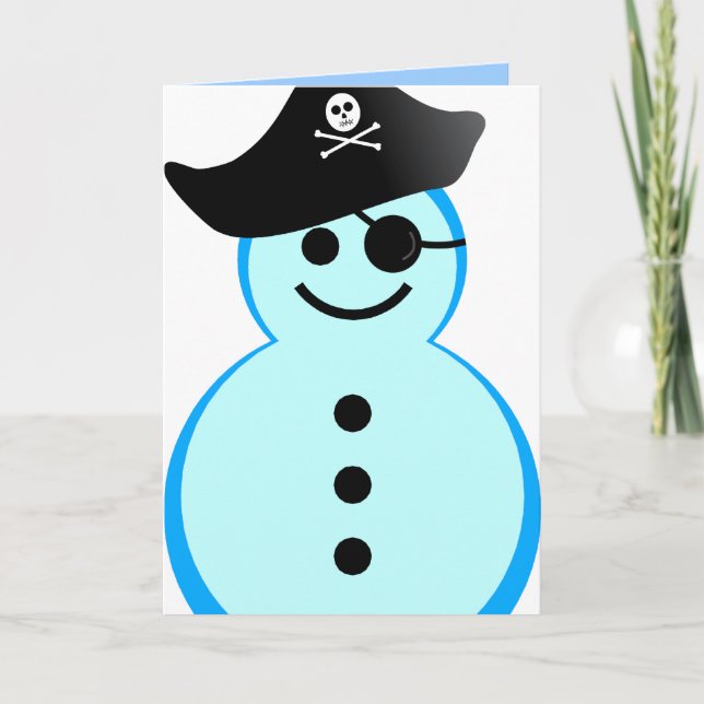 Cartão De Festividades snowman pirate. (Frente)