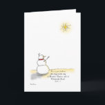 Cartão De Festividades Snowman Praises<br><div class="desc">Snowman praises Jesus</div>