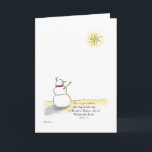 Cartão De Festividades Snowman Praises<br><div class="desc">Snowman praises Jesus</div>