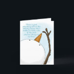 Cartão De Festividades Snowman Reaches para coisas Preciosos em floco de<br><div class="desc">Um boneco de neve alcança um grande floco de neve entre as outras flores. Sentimento fala para notar as coisas preciosos em sua vida. Saudações de Natal para o maior precioso da sua vida! ©Original design por Christie Black of Creations do Coração.</div>