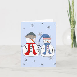 Cartão De Festividades Snowman Siblings Snowmen Crianças Neve Whimy
