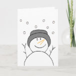Cartão De Festividades Snowman Smiling<br><div class="desc">This product line features a whimsical line drawing of a smiling snowman with outstretched arms catching the falling snow. Perfect design to celebrate the holidays and the joys of winter!</div>