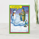 Cartão De Festividades Snowman Sneeze Christmas Humor Greeting Card<br><div class="desc">Merry Christmas. God Bless!</div>