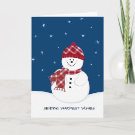 Cartão De Festividades Snowman Warmest Wishes Christmas Holiday Greeting