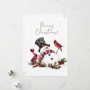 Cartão De Festividades Snowman Wine Winter Christmas