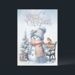 Cartão De Festividades Snowman Winter Christmas<br><div class="desc">Snowman Winter Christmas</div>
