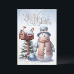 Cartão De Festividades Snowman Winter Christmas<br><div class="desc">Snowman Winter Christmas</div>