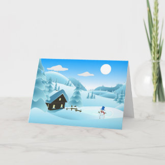 Cartão De Festividades Snowman Winter Wonderland Christmas Card