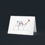 Cartão De Festividades Snowman's Holiday Selfie<br><div class="desc">These snowmen are trying to get the perfect selfie snap,  fortunately a solution is within arm's reach! Originally a personal greeting card for friends and family - huge demand for extra copies made me decide to let everyone have the opportunity to send this humourous cartoon!</div>