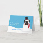 Cartão De Festividades Snowmastiff Card<br><div class="desc">A snowmastiff with a corncob pipe,  button eyes and nose,  top hat and scarf! Great whimsical art for the winter holidays or just winter fun!  This card has a customizable message and sign-off area.</div>