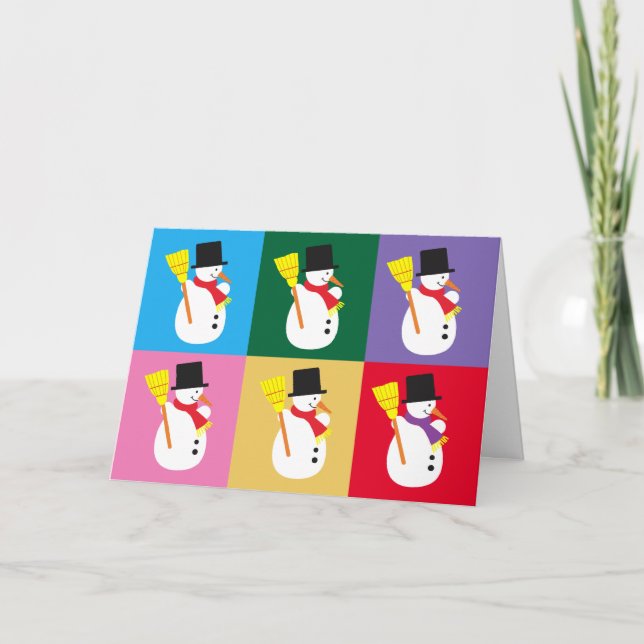 Cartão De Festividades Snowmen (Frente)