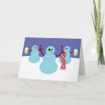 Cartão De Festividades Snowmen Gone Wild!<br><div class="desc">It looks like these snowmen have had a little too much holiday cheer this Christmas... oh my! This funny Christmas design is perfect for anyone with a wonderfully offbeat sense of humor!</div>