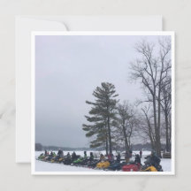 Snowmobile gang on Pine Lake Michigan