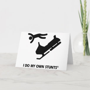 Cartão De Festividades Snowmobile Minhas próprias acrobacias