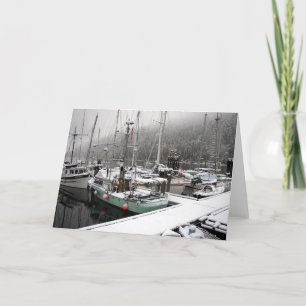 Cartão De Festividades Snowy Boats - card