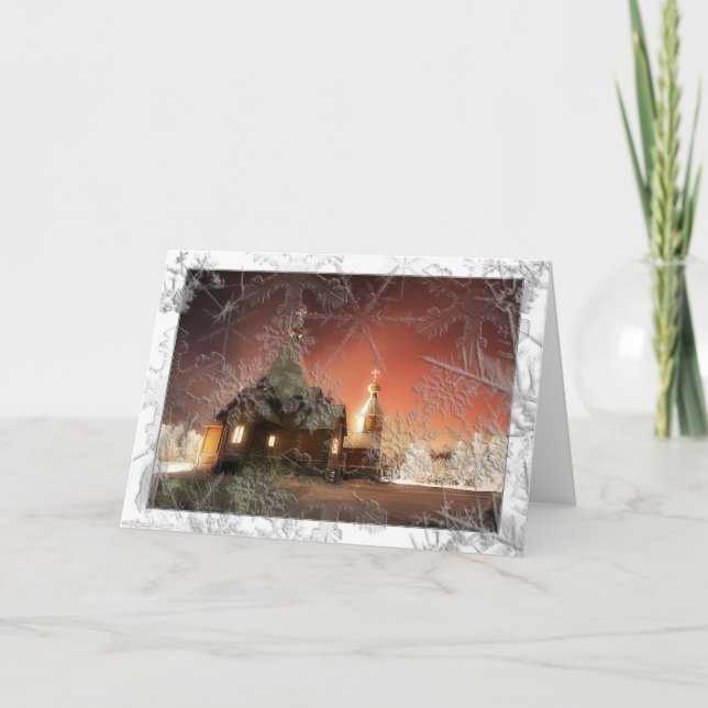 Cartão De Festividades Snowy Christmas (Frente)