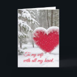 Cartão De Festividades Snowy Christmas Heart<br><div class="desc">Quando se está apaixonado,  nenhum inverno está frio. Esta imagem foi gerada em Leonardo.ai.</div>