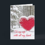 Cartão De Festividades Snowy Christmas Heart<br><div class="desc">Quando se está apaixonado,  nenhum inverno está frio. Esta imagem foi gerada em Leonardo.ai.</div>