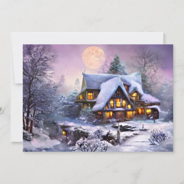 Cartão De Festividades Snowy Country - orçamento para casa no Natal (Frente)