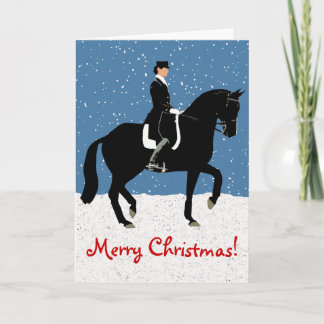 Cartão De Festividades Snowy Dressage Horse Christmas