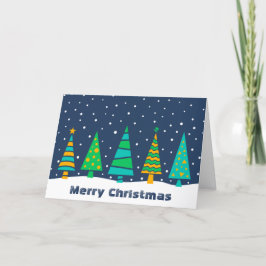 Cartão De Festividades Snowy Fir Trees Christmas Card
