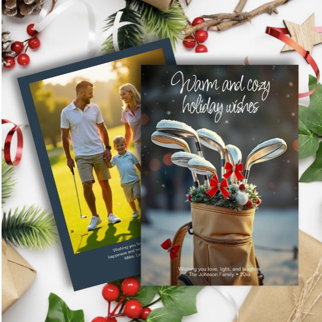 Cartão De Festividades Snowy Golf Winter Season Wishe ・ Marinho de Fotogr (Criador carregado)