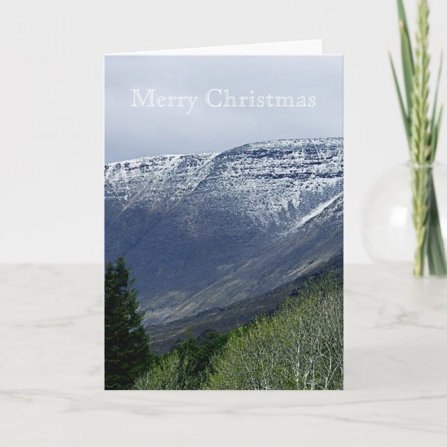 Cartão De Festividades Snowy Highlands Merry Christmas Card (Frente)