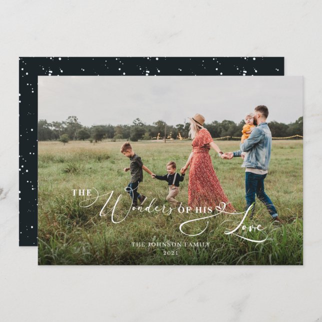 Cartão De Festividades Snowy Joy no Natal do Mundo Azul (Frente/Verso)