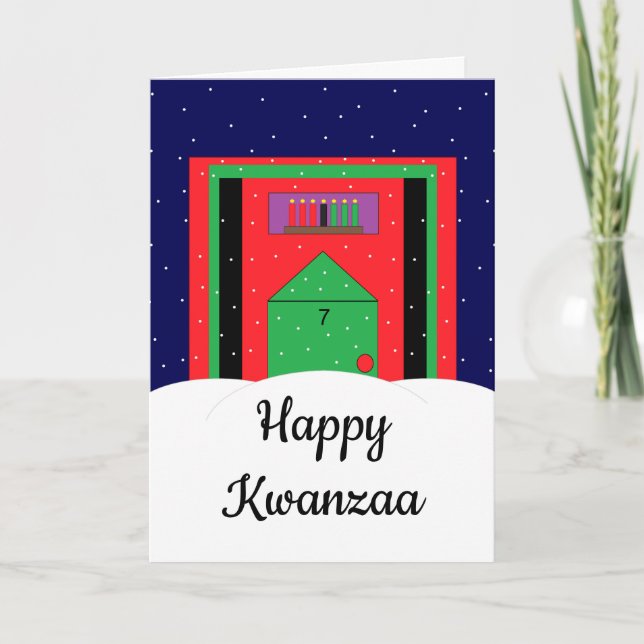 Cartão De Festividades Snowy Kwanzaa: Vazio Kwanzaa (Frente)