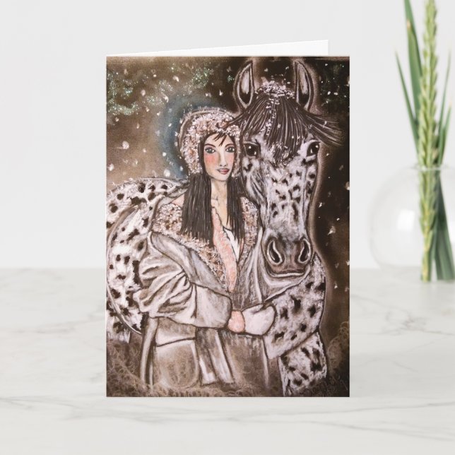 Cartão De Festividades Snowy Leopard Appaloosa Christmas Cards (Frente)