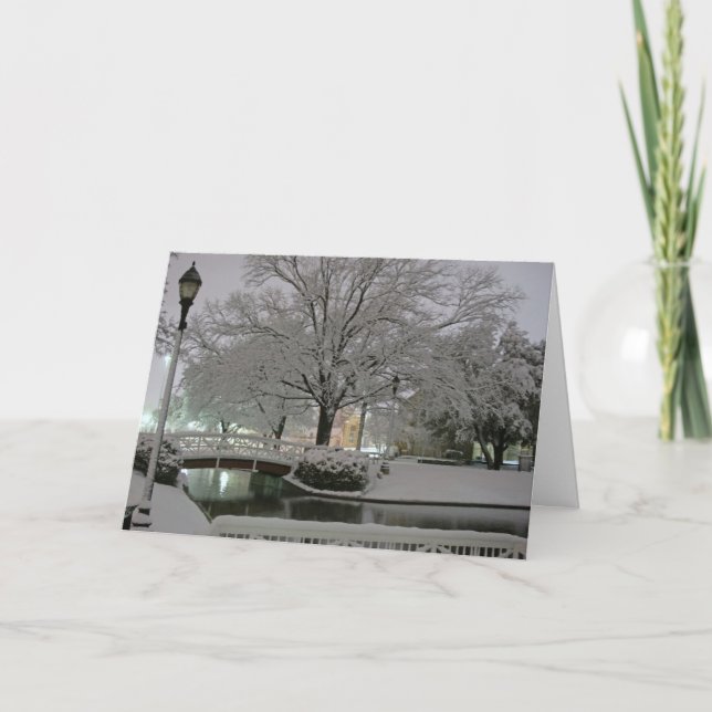 Cartão De Festividades Snowy Park Christmas greeting card (Frente)