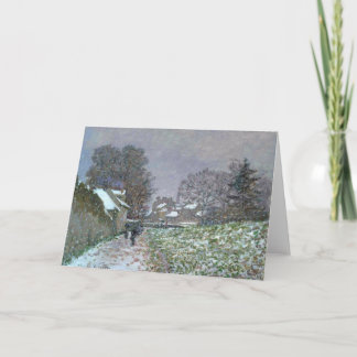 Cartão De Festividades Snowy Path at Argenteuil