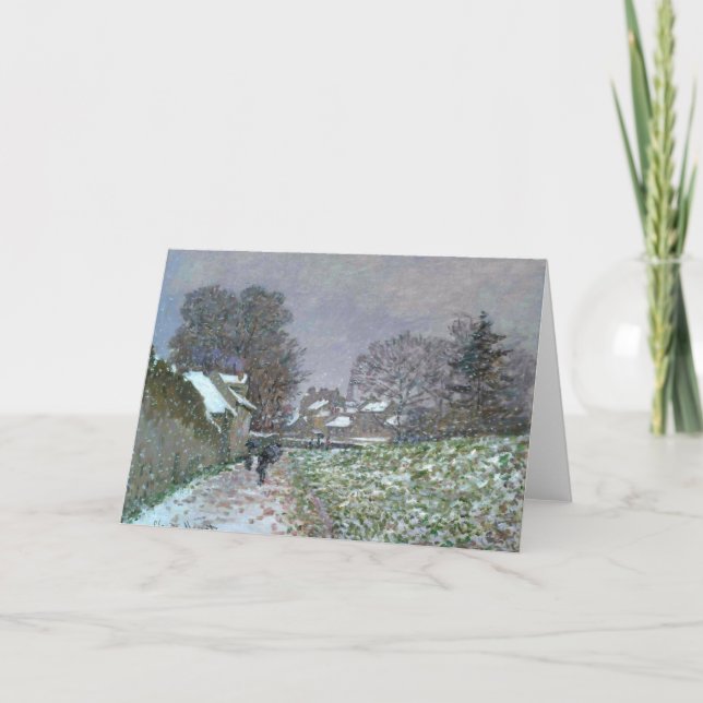 Cartão De Festividades Snowy Path at Argenteuil (Frente)
