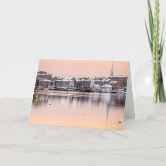 Cartão De Festividades Snowy Portsmouth,NH Waterfront