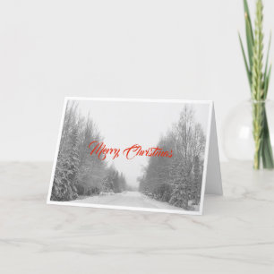 Cartão De Festividades Snowy Road Christmas Card