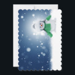 Cartão De Festividades Snowy Snowman<br><div class="desc">Ei,  doce cartão de Natal do boneco de neve para fazer alguém na sua lista de cartões de Natal sorrir. Um simples sentimento na dentro para ir com um simples bonitinho bonitinho de neve. Que seus dias sejam felizes e brilhantes. Desejo-vos e aos vossos um Natal muito feliz.</div>