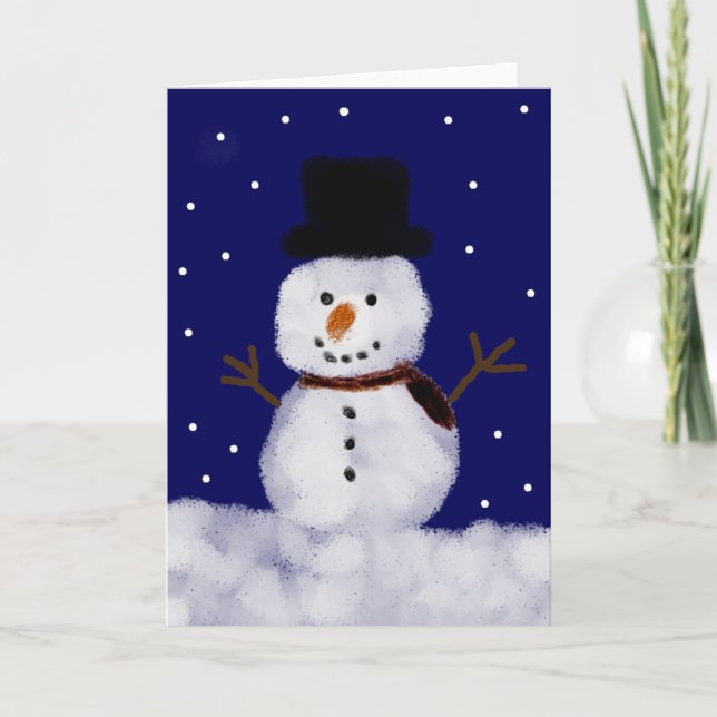 Cartão De Festividades Snowy the Snowman Holiday Cards (Frente)