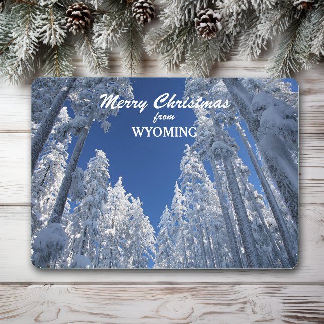 Cartão De Festividades Snowy Trees from Wyoming Photo Template (Criador carregado)