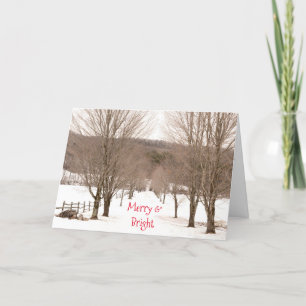 Cartão De Festividades Snowy Vermont Feliz e Bright Empregador Festivo