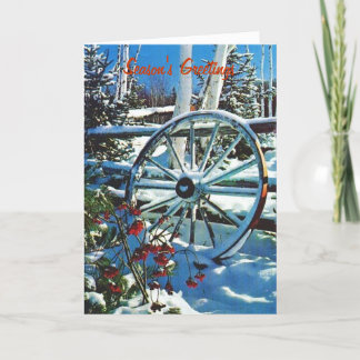 Cartão De Festividades Snowy wheel, Season's Greetings