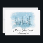 Cartão De Festividades Snowy Winter Christmas (Natal de inverno) impresso<br><div class="desc">Cartão de Natal de inverno nevado imprimido com texto que pode ser alterado - pode adicionar o seu nome familiar e o seu ano e a sua mensagem de Natal no verso do cartão.</div>