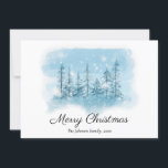 Cartão De Festividades Snowy Winter Christmas (Natal de inverno) impresso<br><div class="desc">Cartão de Natal de inverno nevado imprimido com texto que pode ser alterado - pode adicionar o seu nome familiar e o seu ano e a sua mensagem de Natal no verso do cartão.</div>