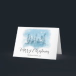 Cartão De Festividades Snowy Winter Christmas Saudação<br><div class="desc">O cartão de Natal de inverno nevado,  com texto de Natal que pode ser mudado,  você pode adicionar o seu nome de família e o seu ano e dentro de mensagem de Natal do cartão.</div>