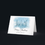 Cartão De Festividades Snowy Winter Christmas Saudação<br><div class="desc">O cartão de Natal de inverno nevado,  com texto de Natal que pode ser mudado,  você pode adicionar o seu nome de família e o seu ano e dentro de mensagem de Natal do cartão.</div>