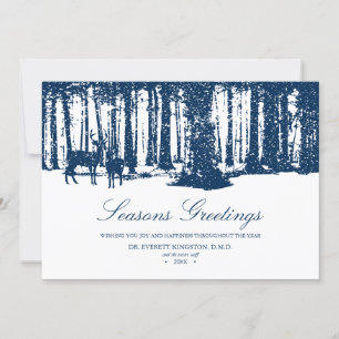 Cartão De Festividades Snowy Winter Woodlands with Deer 2015