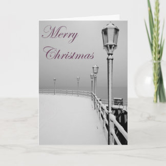 Cartão De Festividades Snowy Worthing Pier Christmas Card