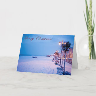 Cartão De Festividades Snowy Worthing Seafront Christmas Card