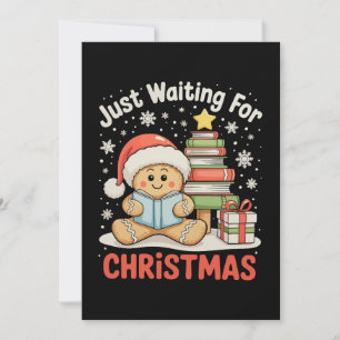 Cartão De Festividades Só Esperando Pelo Livro De Leitura De Pão De Natal